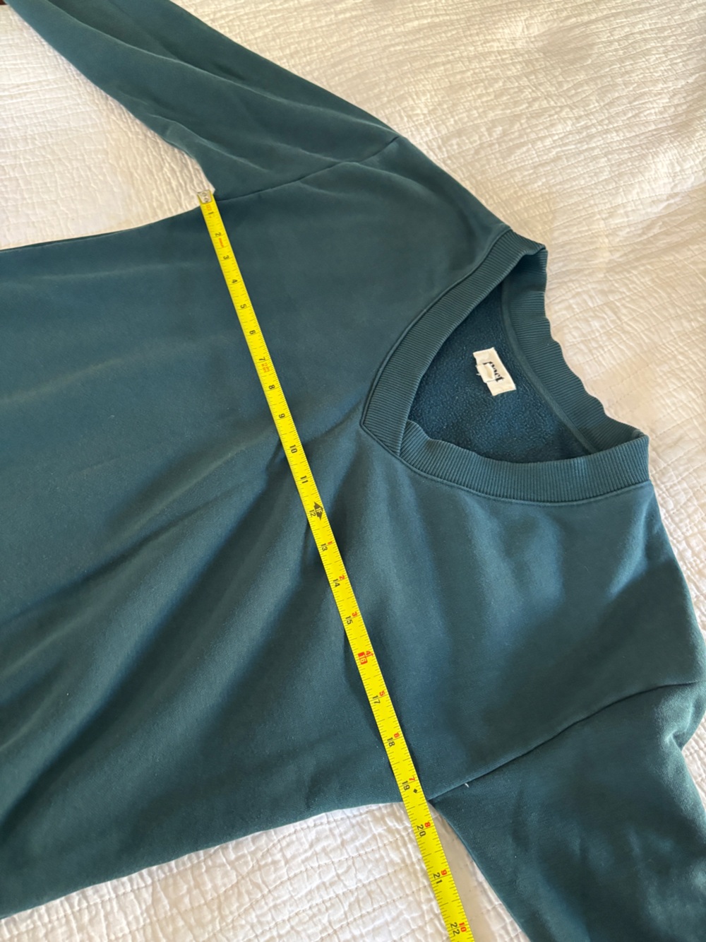 Pact Fleece V-Neck Sweatshirt Teal - Size XS - Picture 7 of 8